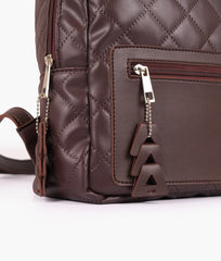 RTW Creation - Dark brown quilted mini backpack