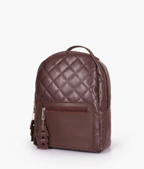 RTW Creation - Dark brown quilted mini backpack