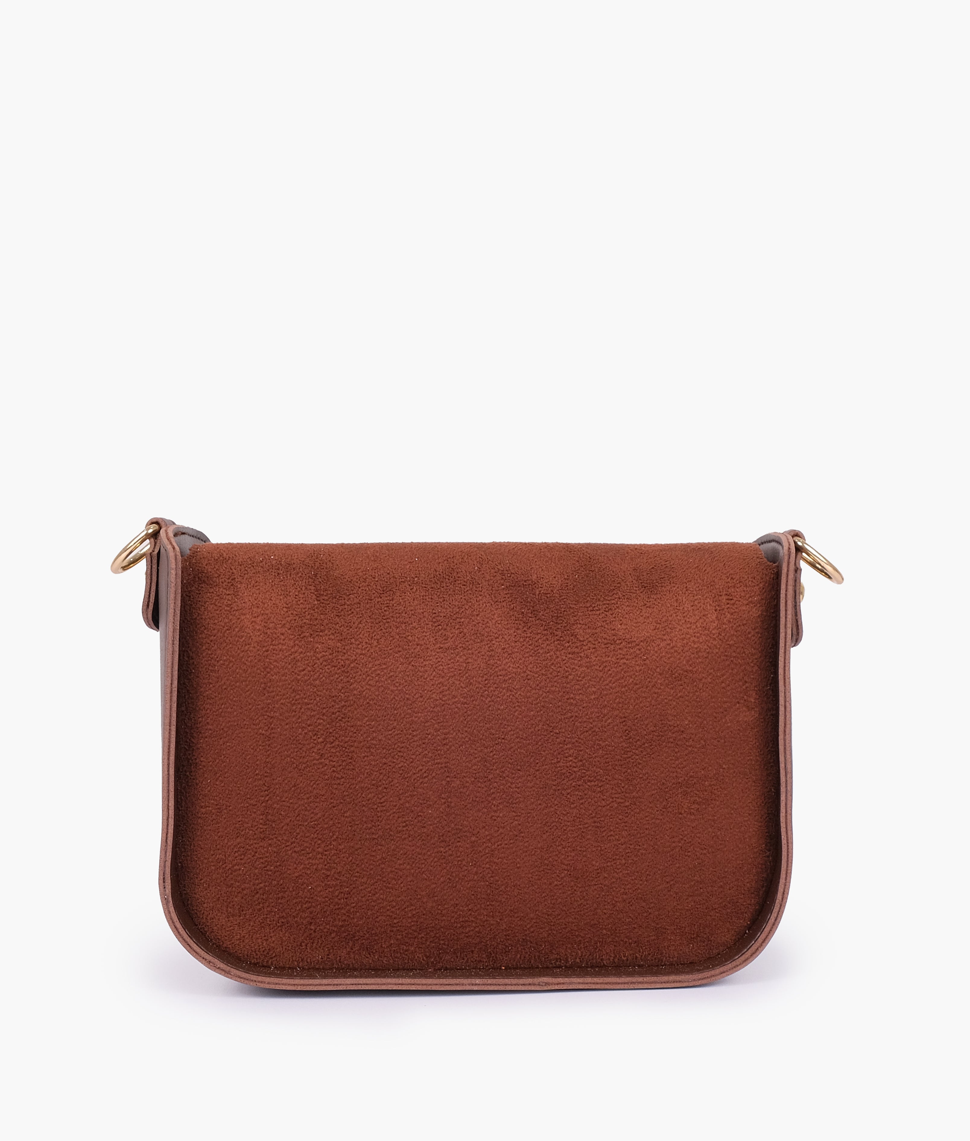 RTW Creation - Dark brown suede saddle bag with twist lock