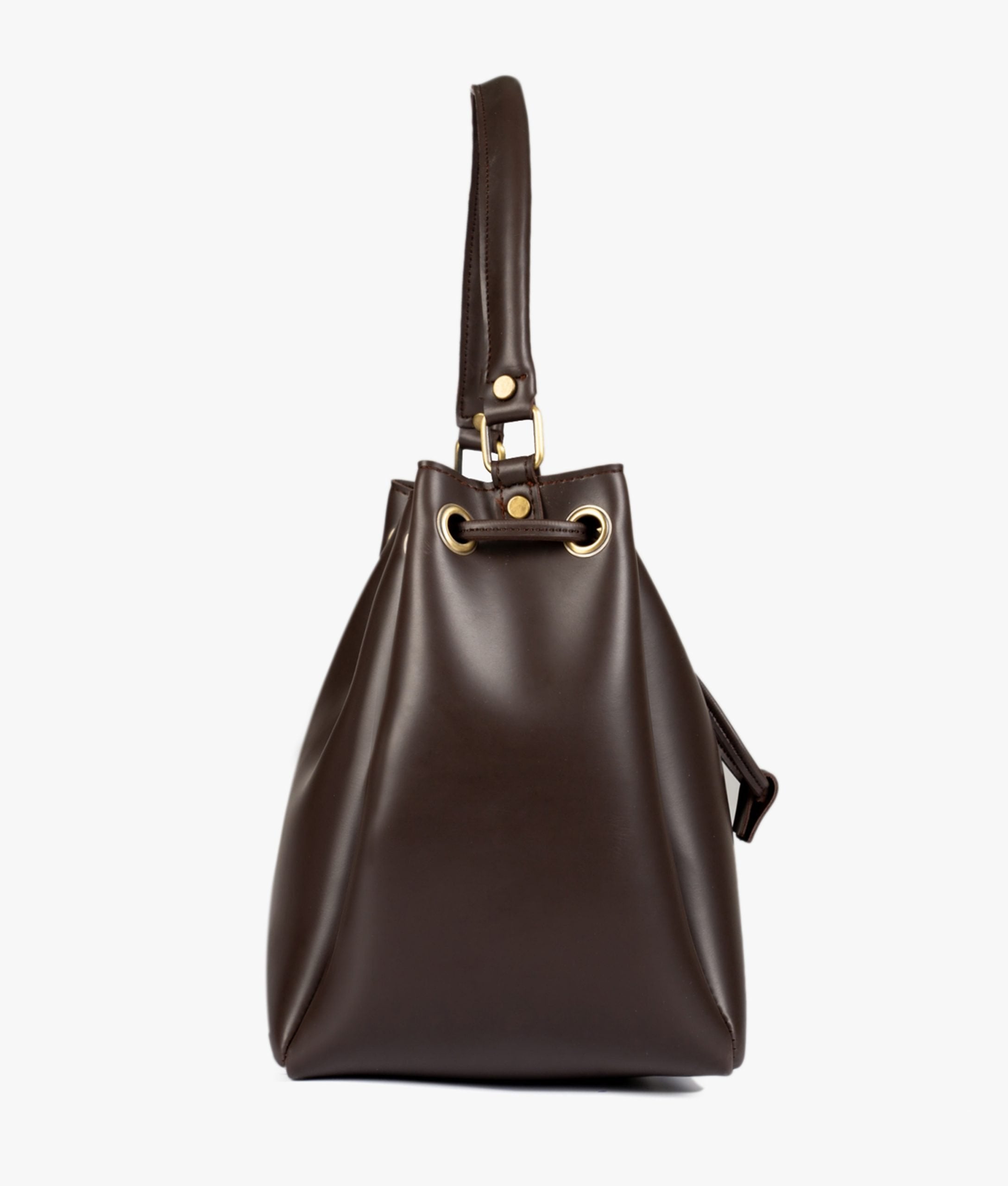 RTW Creation - Dark brown drawstring bucket bag