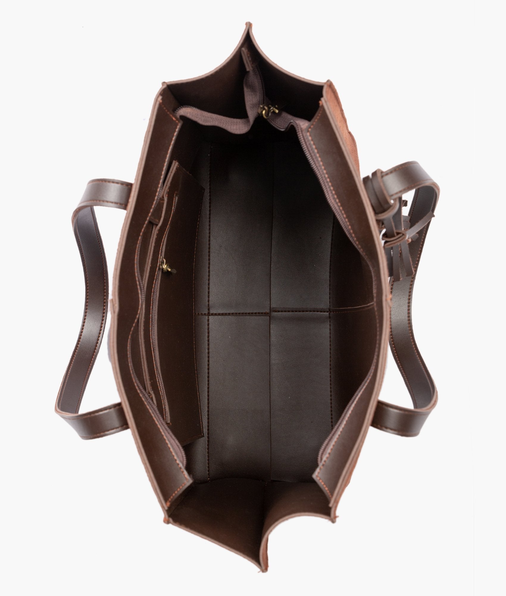 RTW Creation - Dark brown suede over the shoulder tote bag