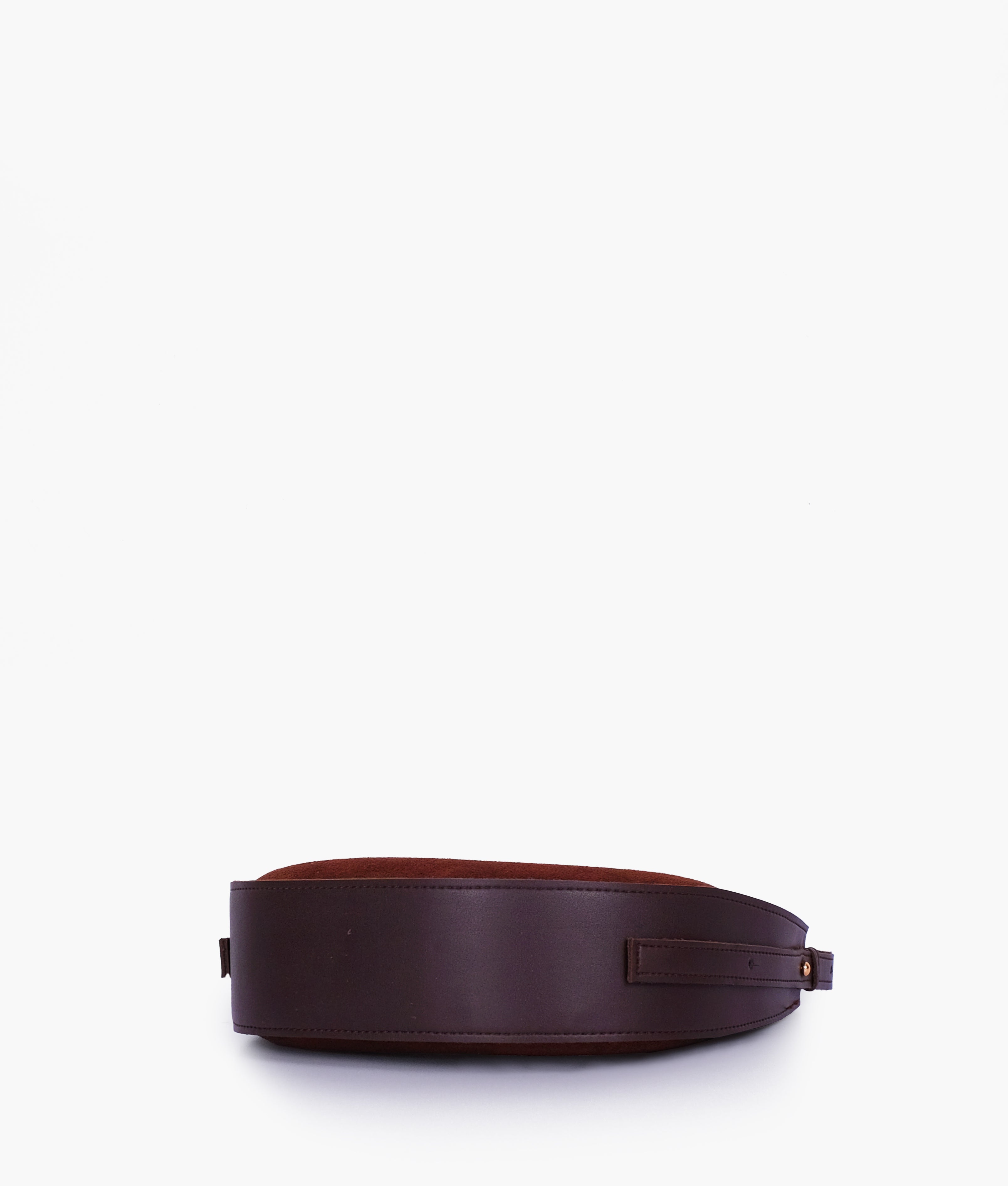 RTW Creation - Dark brown suede crescent hobo bag