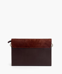 RTW Creation - Dark brown suede envelope shoulder bag