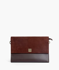 RTW Creation - Dark brown suede envelope shoulder bag