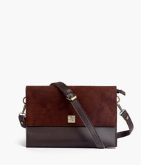 RTW Creation - Dark brown suede envelope shoulder bag