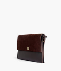 RTW Creation - Dark brown suede envelope shoulder bag