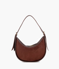 RTW Creation - Dark brown suede hobo bag