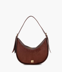 RTW Creation - Dark brown suede hobo bag