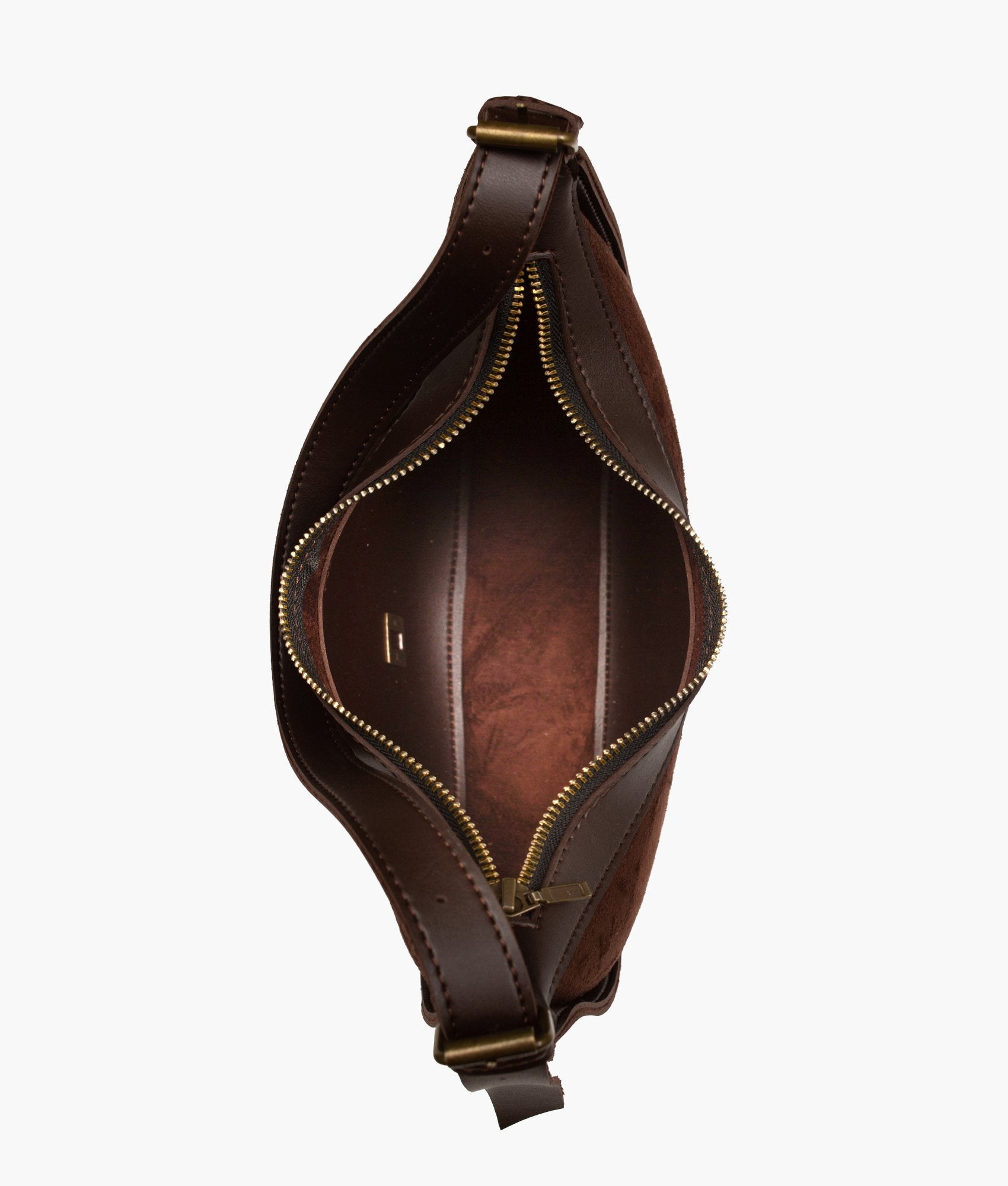 RTW Creation - Dark brown suede hobo bag