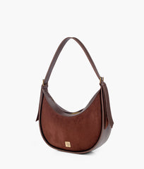 RTW Creation - Dark brown suede hobo bag