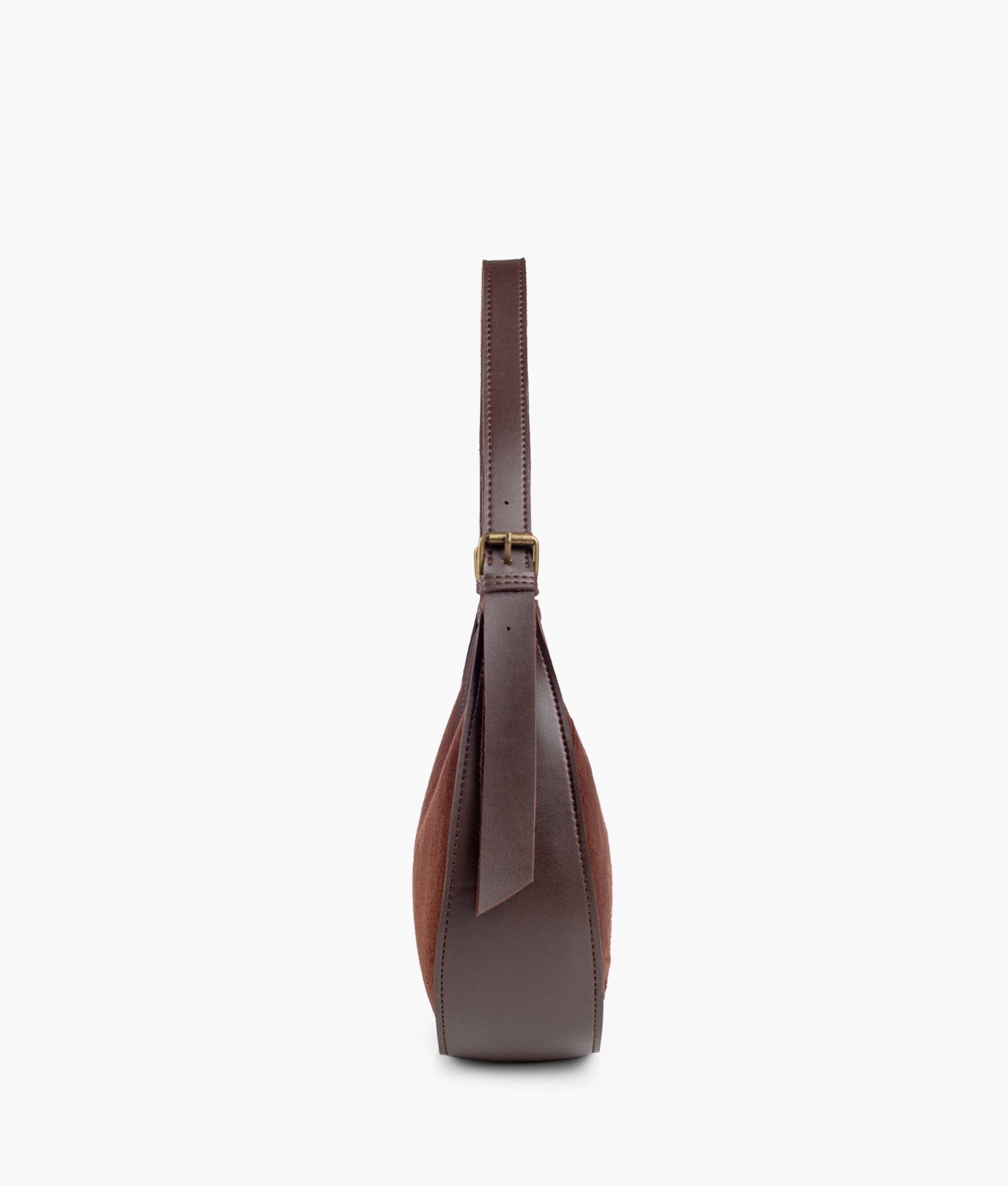 RTW Creation - Dark brown suede hobo bag
