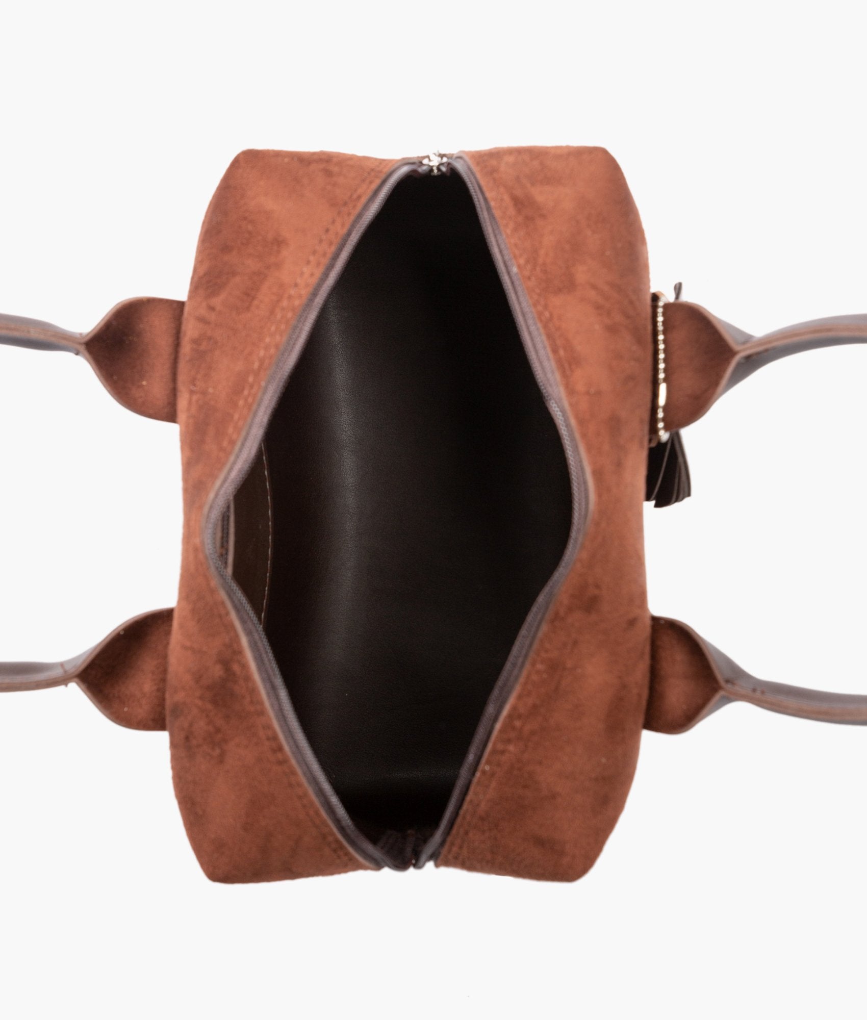 RTW Creation - Dark brown suede mini bowling bag