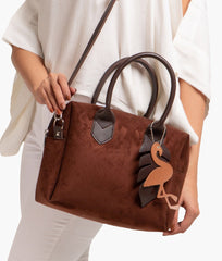 RTW Creation - Dark brown suede mini bowling bag
