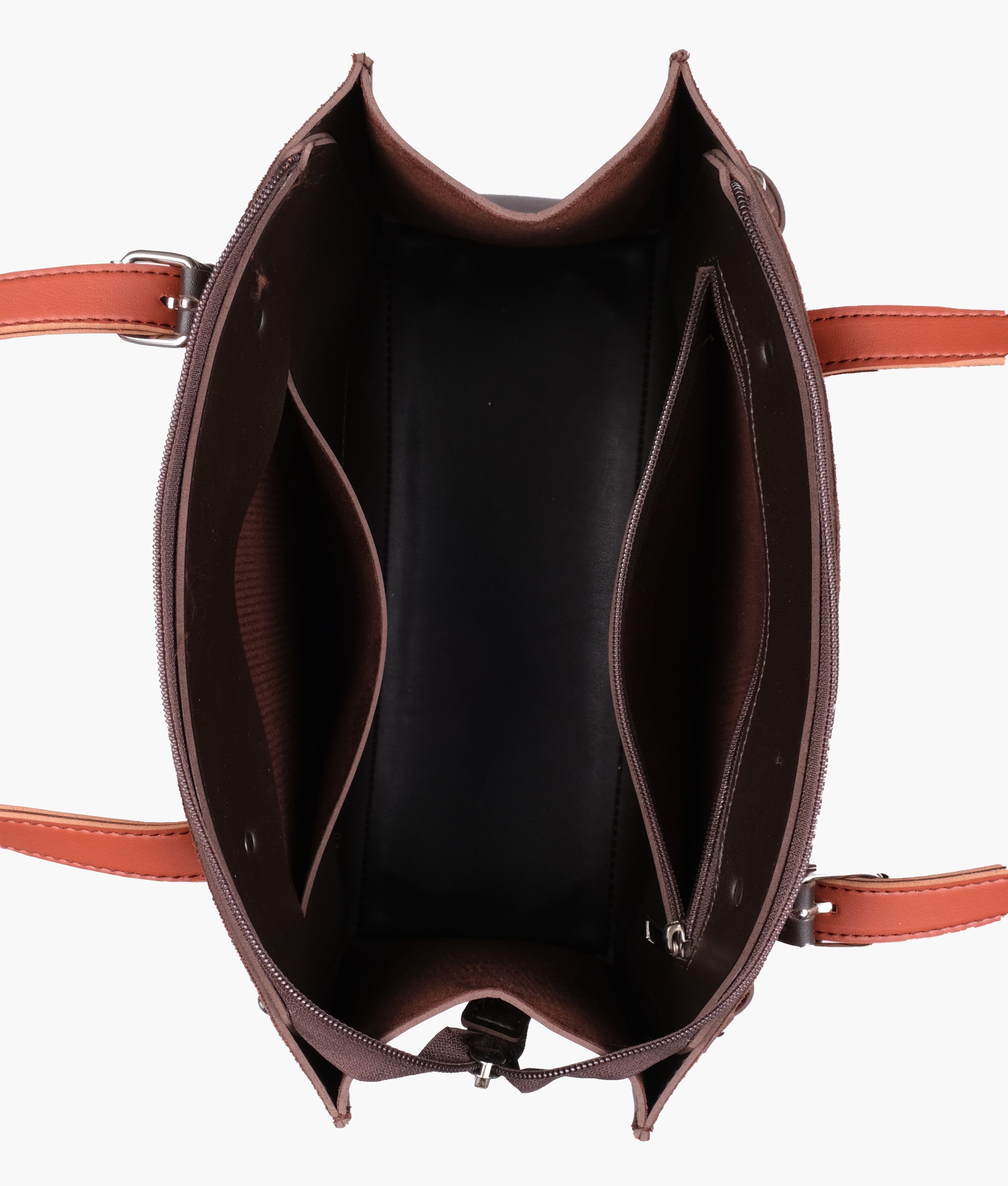RTW Creation - Dark brown suede satchel tote bag