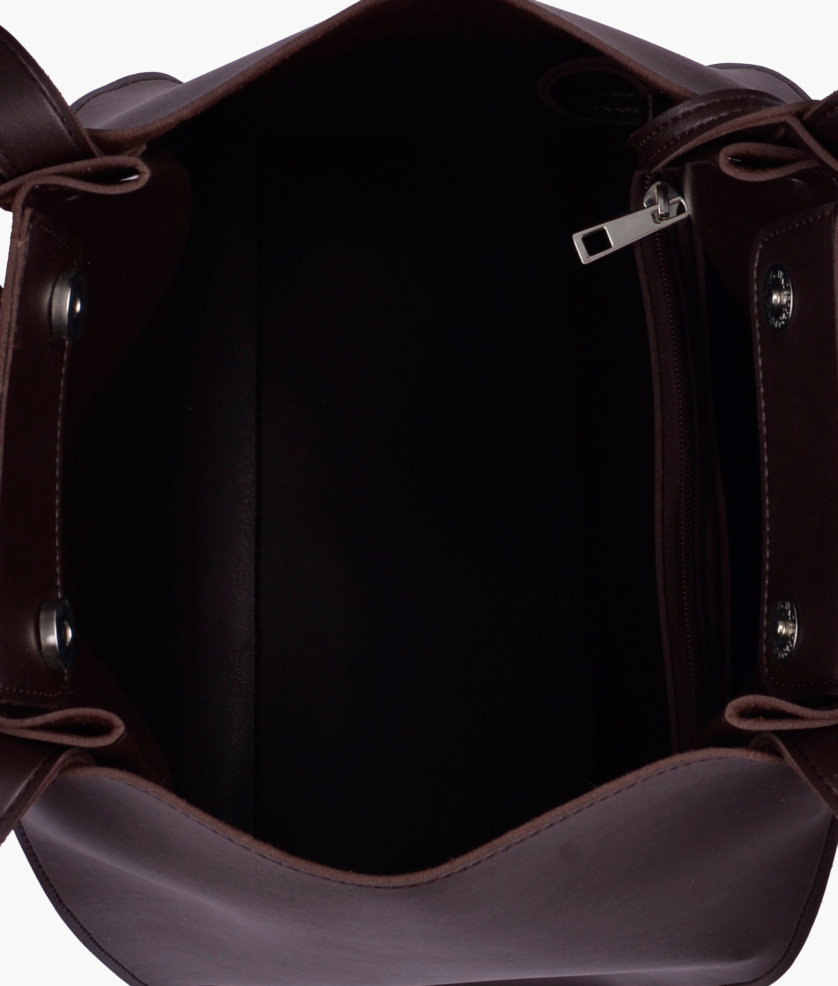 RTW Creation - Dark brown suede shopping tote bag