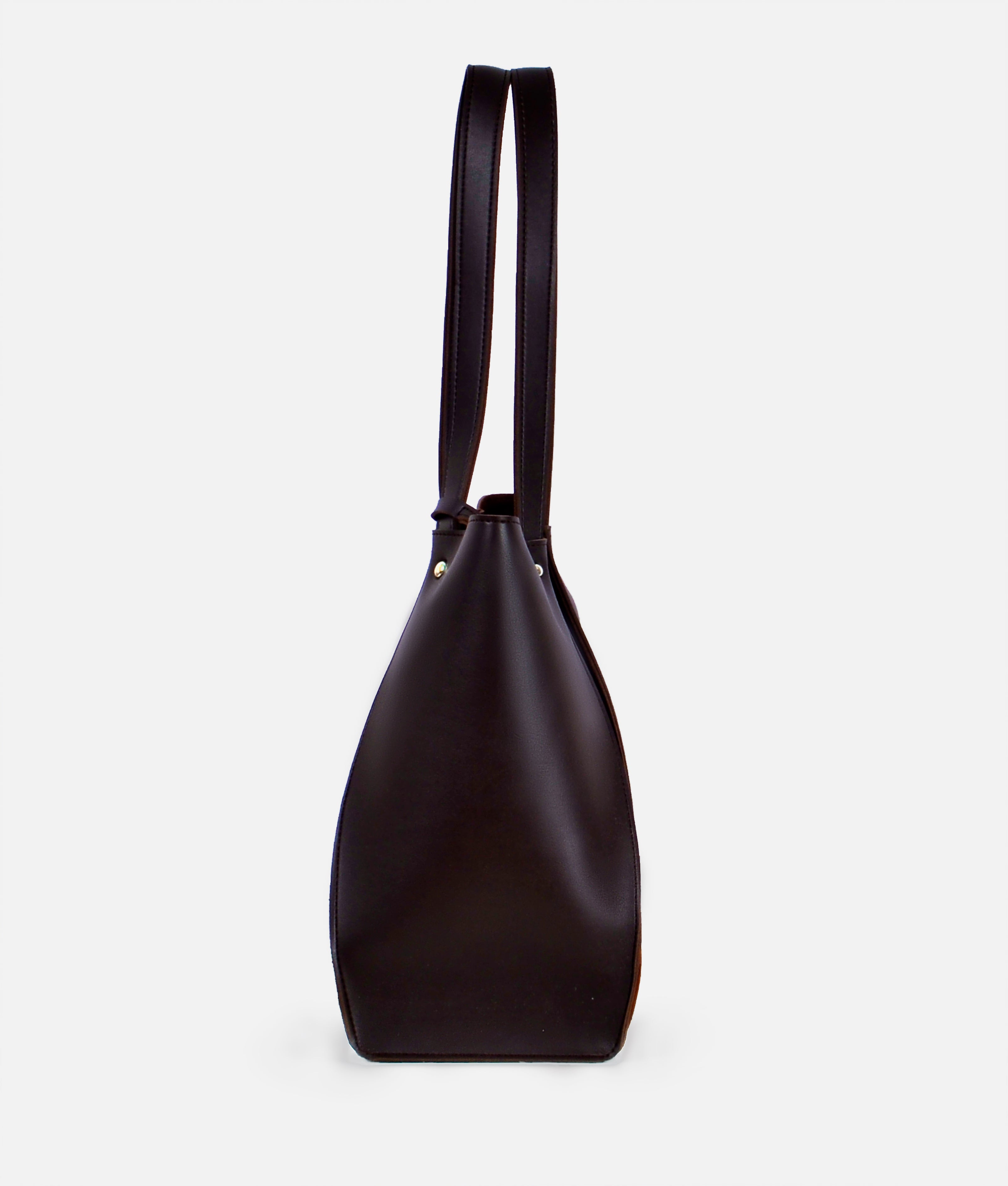 RTW Creation - Dark brown suede shopping tote bag