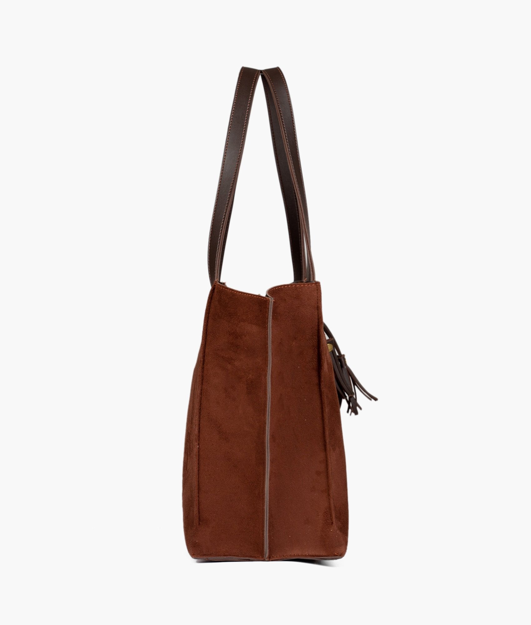 RTW Creation - Dark brown suede over the shoulder tote bag