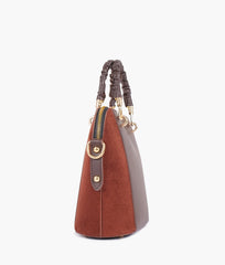 RTW Creation - Dark brown suede small evening bag