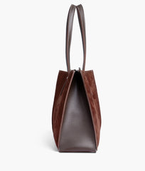 RTW Creation - Dark brown suede work tote bag