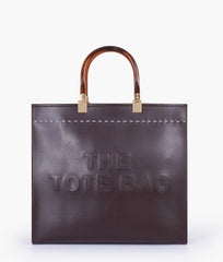 RTW Creation - Dark brown signature tote bag