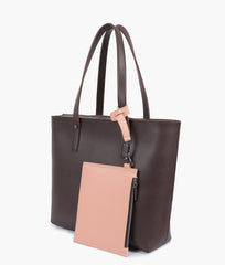 RTW Creation - Dark brown tote bag with detachable pouch