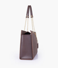 RTW Creation - Dark brown zig-zag pattern tote