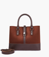 RTW Creation - Dark brown suede multi-compartment shoulder bag