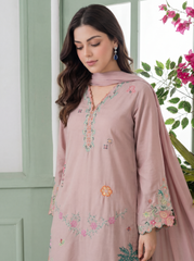 Mashrib Official Stitched 2 Piece Wrinkle Free Eid Edit Suit-Tea Rose