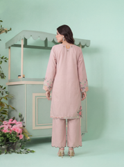 Mashrib Official Stitched 2 Piece Wrinkle Free Eid Edit Suit-Tea Rose