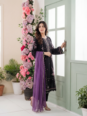 Mashrib Official Stitched 2 Piece Wrinkle Free Eid Edit Suit-Noir Bloom