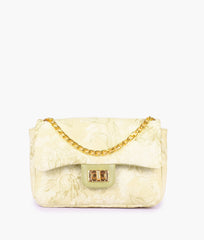 RTW Creation - Olive green printed mini bag with chain