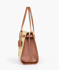 RTW Creation - Off-white with brown robinson satchel bag