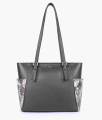 RTW Creation - Black double pocket tote