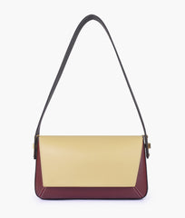 RTW Creation - Neutral color-blocking mini flap bag