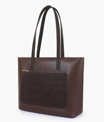 RTW Creation - Dark Brown front pocket tote bag