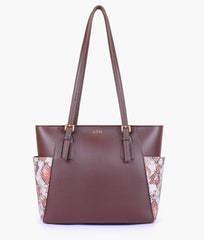 RTW Creation - Dark brown double pocket tote