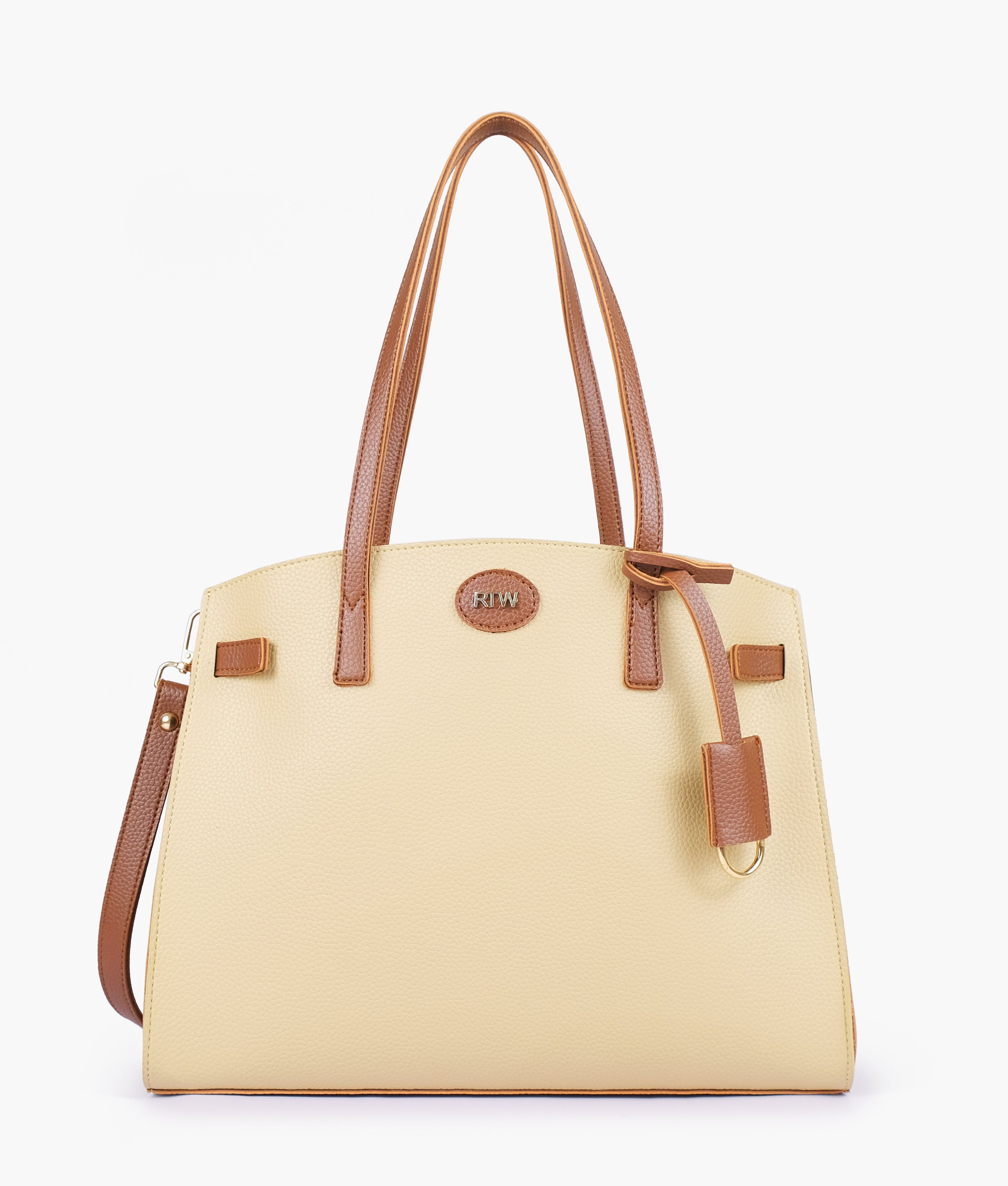 RTW Creation - Off-white with brown robinson satchel bag