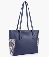 RTW Creation - Blue double pocket tote