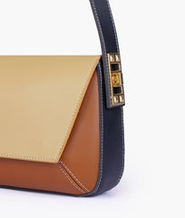 RTW Creation - Earthy color-blocking mini flap bag