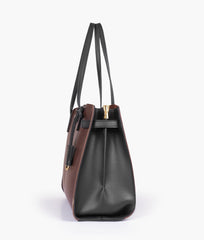 RTW Creation - Dark brown with black robinson satchel bag