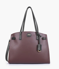 RTW Creation - Dark brown with black robinson satchel bag