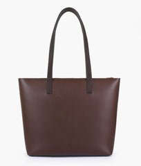 RTW Creation - Dark Brown front pocket tote bag