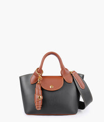 RTW Creation - Black and brown mini top-handle tote bag