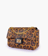 RTW Creation - Brown printed mini bag with chain