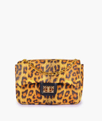 RTW Creation - Mustard printed mini bag with chain