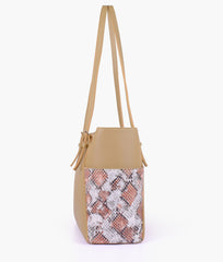 RTW Creation - Coffee double pocket tote