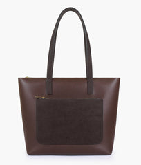 RTW Creation - Dark Brown front pocket tote bag