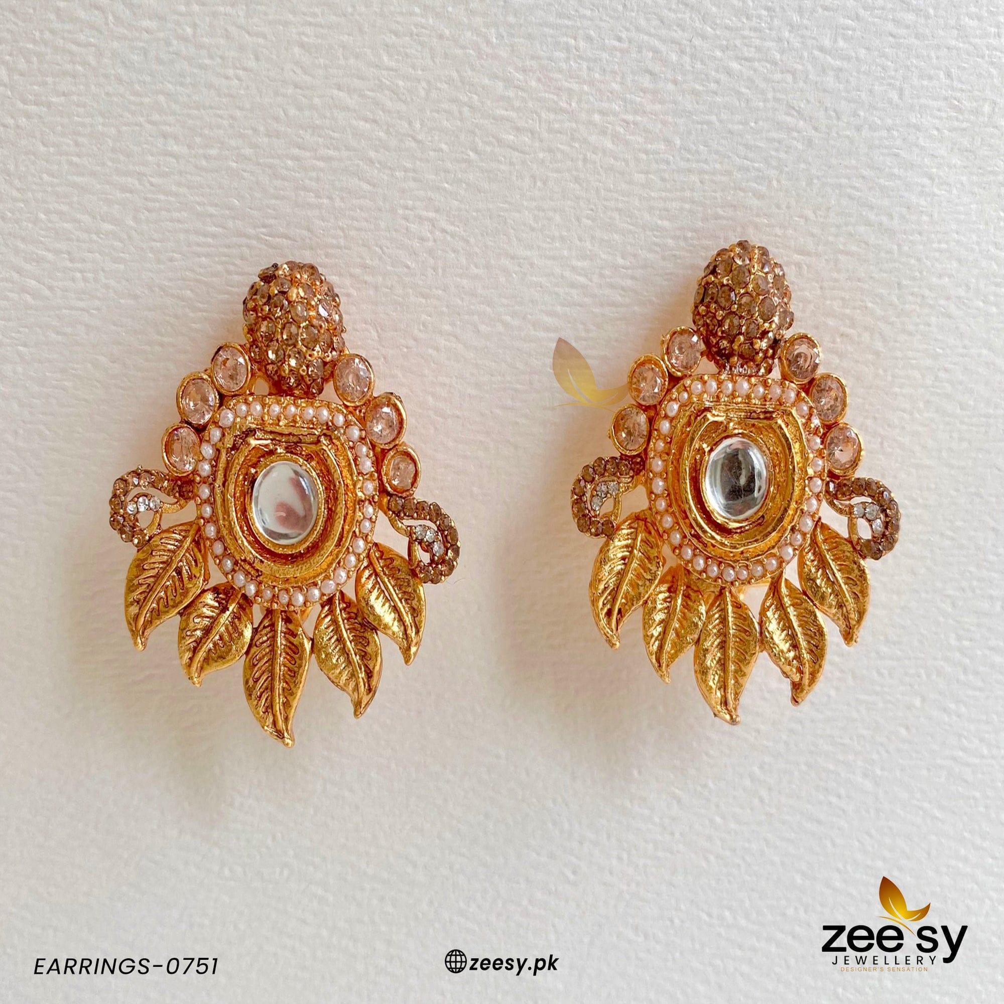 EARRINGS-0751 Pearl - Zeesy Jewellery