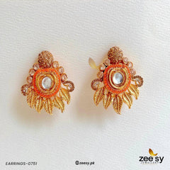 EARRINGS-0751 Orange - Zeesy Jewellery