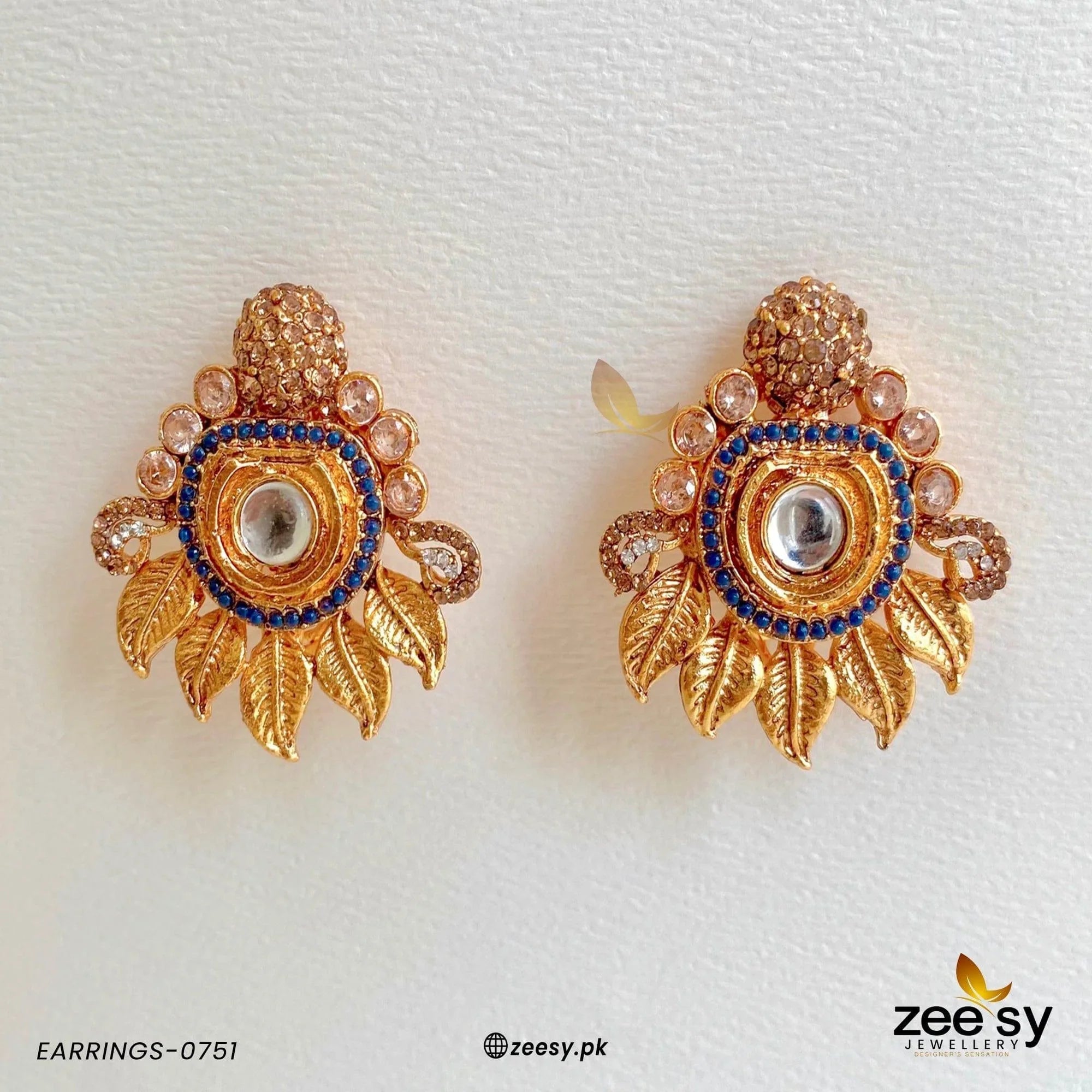 EARRINGS-0751 Blue - Zeesy Jewellery